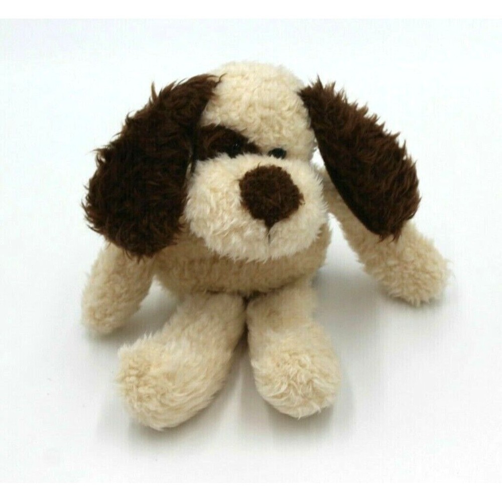 Russ Berrie Ruffy Dog Plush Puppy Brown 10" Tan Patches Stuffed Animal Toy HTF